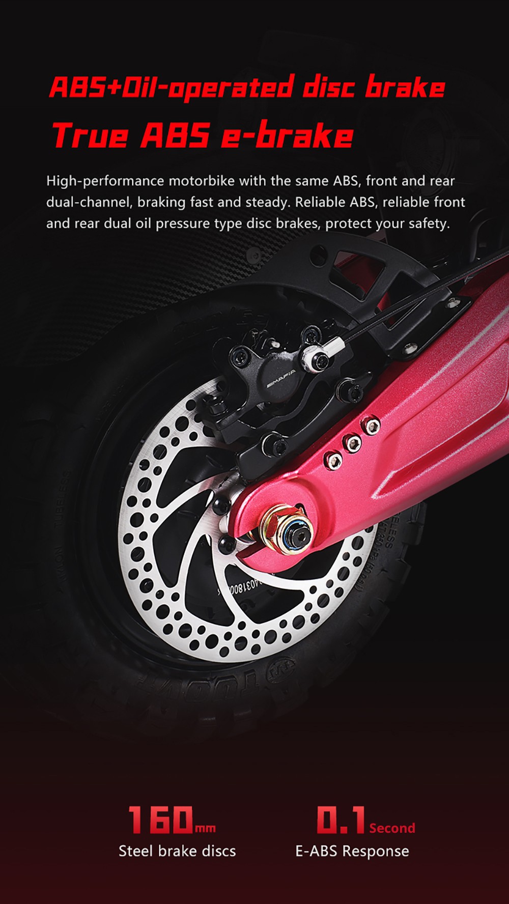 Scooter eléctrico BOYUEDA S5-11, motor 2*3000W, batería 60V 38AH, neumático de 11 pulgadas, velocidad máxima 85 km/h, alcance 120 km, frenos de disco hidráulicos dobles, amortiguador hidráulico, pantalla LCD