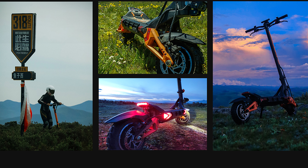 KuKirin G3 Pro 2024 Version 1200W*2 Motor terränggående elskoter 10 tums däck avtagbart batteri 52V 23,2Ah Räckvidd 80km Max hastighet 65km/h Dubbelt hydrauliskt stötdämparsystem IP54 Vattentät dubbel hydraulisk broms