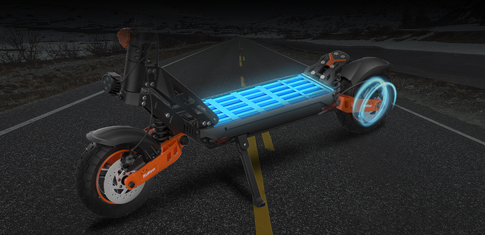 KuKirin G2 Max elskoter 10-tums terrängdäck 1000 W motor Maxhastighet 55 km/h 48 V 20 Ah batteri Räckvidd 80 km Max belastning 120 kg Avtagbar sits Justerbar höjd