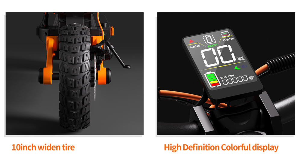 Hulajnoga elektryczna JOYOR S5-Z, akumulator 48 V 13 Ah, silnik 600 W, opony 10 x 3,0 cala, prędkość 25 km/h, zasięg 55 km, rama ze stopu aluminium, system 6 świateł, kierunkowskazy, podwójny hamulec tarczowy - czarny