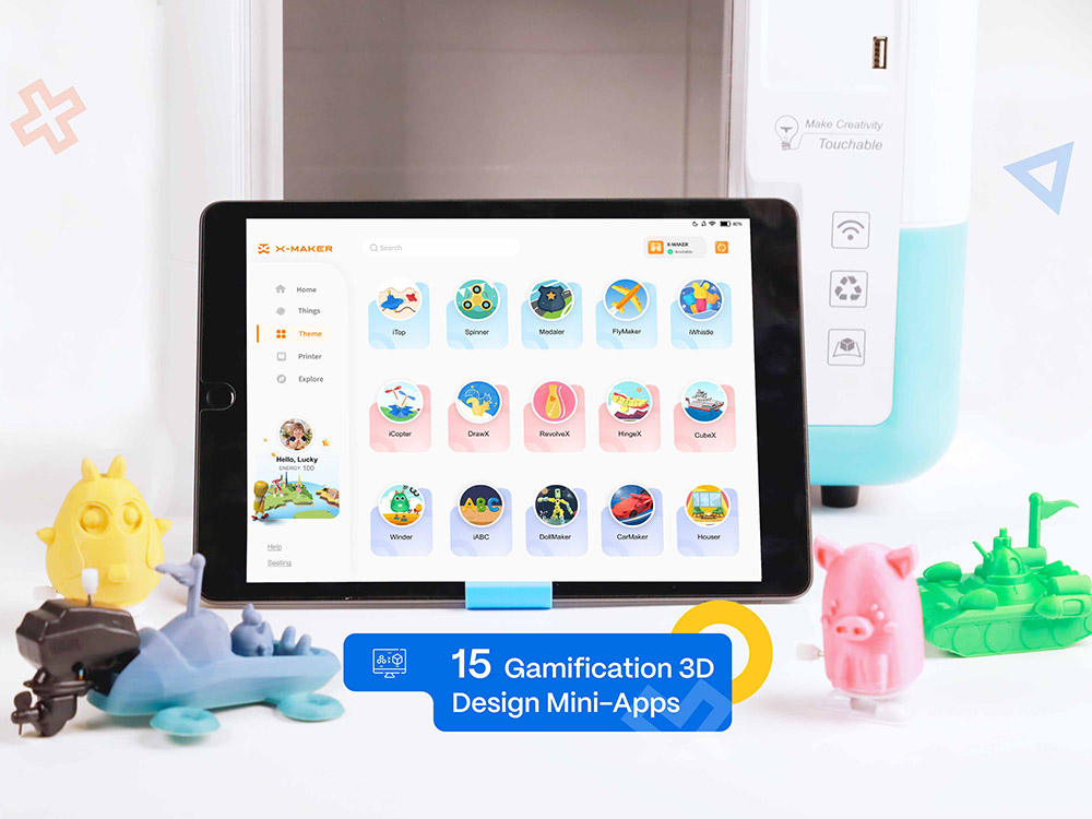 Creador de la impresora 3D 3D aoseed para niños y principiantes, cama sin nivelación, impresión Wi-Fi, ultra silencioso, control por aplicación, filamento liso/ABS admitido