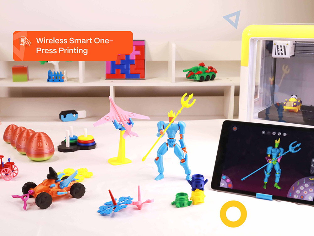 Creador de la impresora 3D 3D aoseed para niños y principiantes, cama sin nivelación, impresión Wi-Fi, ultra silencioso, control por aplicación, filamento liso/ABS admitido