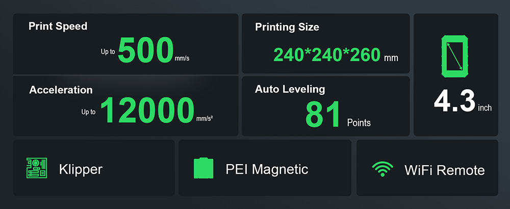 Artilerie Sidewinder X4 Pro 3D imprimantă, 240*240*260mm, 500mm/s viteză de imprimare, axa de șină liniară x y, extruder de acționare directă, nivel automat 81 puncte, tijă de tracțiune dublă, duză de curățare automată