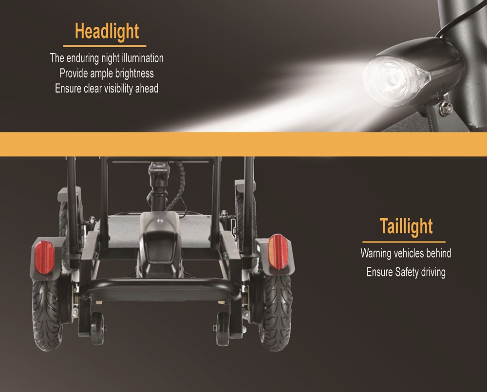 Czterokołowy skuter elektryczny Freejoyer F7 Pro z siedziskiem, silnik 300 W, akumulator 36 V 13 Ah, maksymalna prędkość 15 km/h, maksymalny zasięg 35 km - szary
