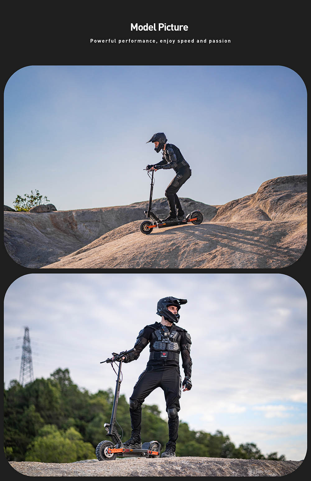 Joyor S8 electric scooter, 600 W motor, 48 V 26 Ah battery, 10 inch tires, maximum speed 25 km/h, range 90 km, double mechanical disc brake