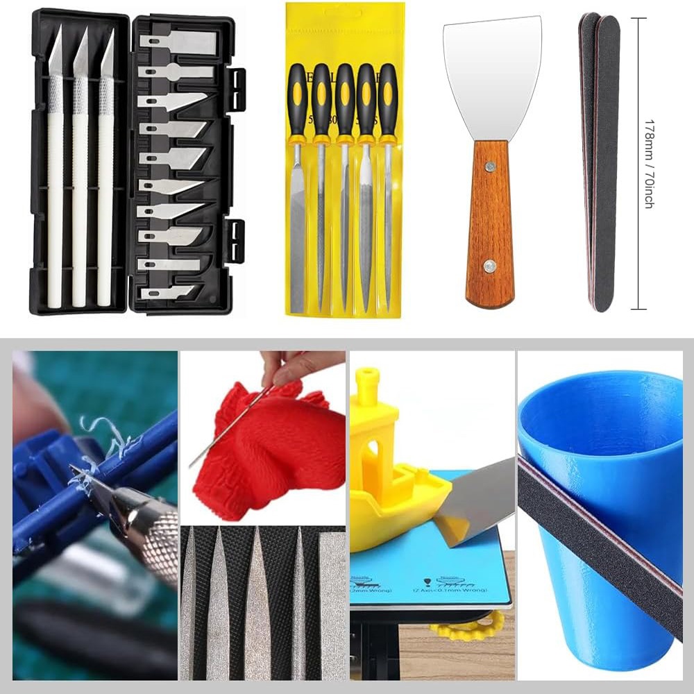 Accessoires Kit voor 3D multi-use printer professionele kwaliteit midden, 3D-reiniging en print reinigingsset en elektrisch polijstmachine, afwerking en afdruktool, toolbox inbegrepen