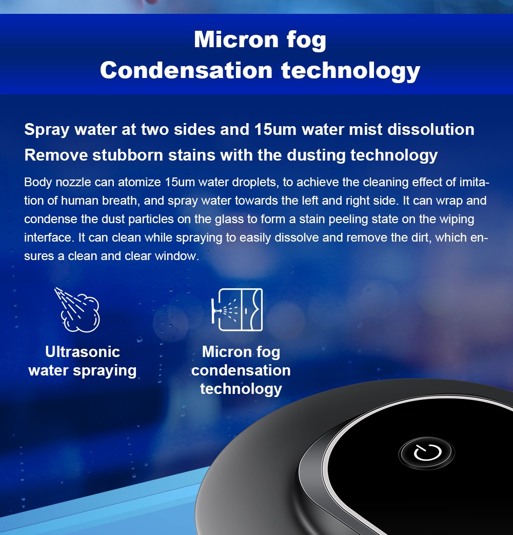 LIECTROUX YW810 Robot nettoyeur de vitres, jet d'eau bidirectionnel, nettoyage à sec et humide, itinéraire AI, moteur et ventilateur sans balais, application et télécommande, plusieurs modes de protection de sécurité, noir