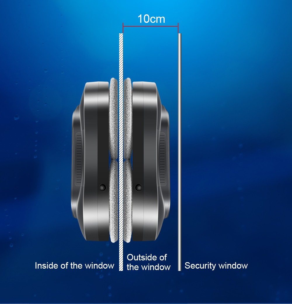 LIECTROUX YW810 Robot nettoyeur de vitres, jet d'eau bidirectionnel, nettoyage à sec et humide, itinéraire AI, moteur et ventilateur sans balais, application et télécommande, plusieurs modes de protection de sécurité, noir