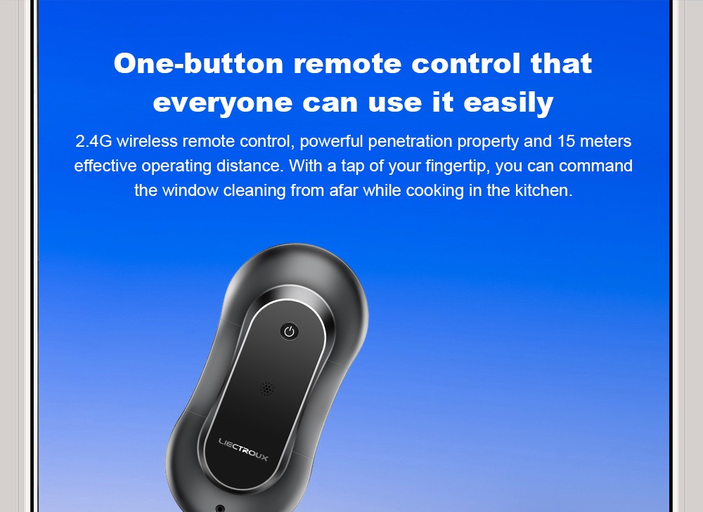 LIECTROUX YW810 Robot nettoyeur de vitres, jet d'eau bidirectionnel, nettoyage à sec et humide, itinéraire AI, moteur et ventilateur sans balais, application et télécommande, plusieurs modes de protection de sécurité, noir