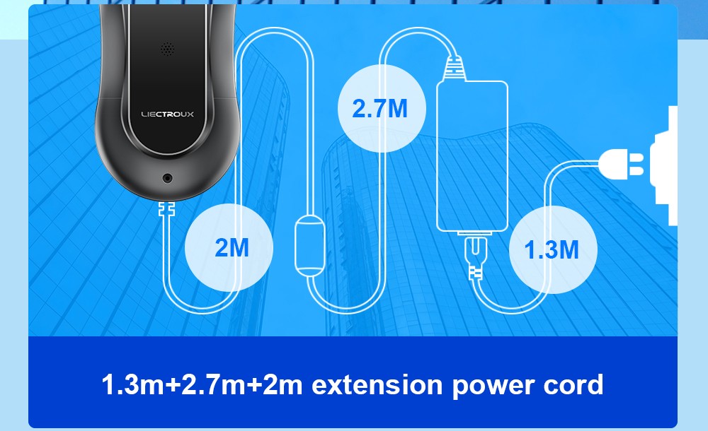 LIECTROUX YW810 Robot nettoyeur de vitres, jet d'eau bidirectionnel, nettoyage à sec et humide, itinéraire AI, moteur et ventilateur sans balais, application et télécommande, plusieurs modes de protection de sécurité, noir