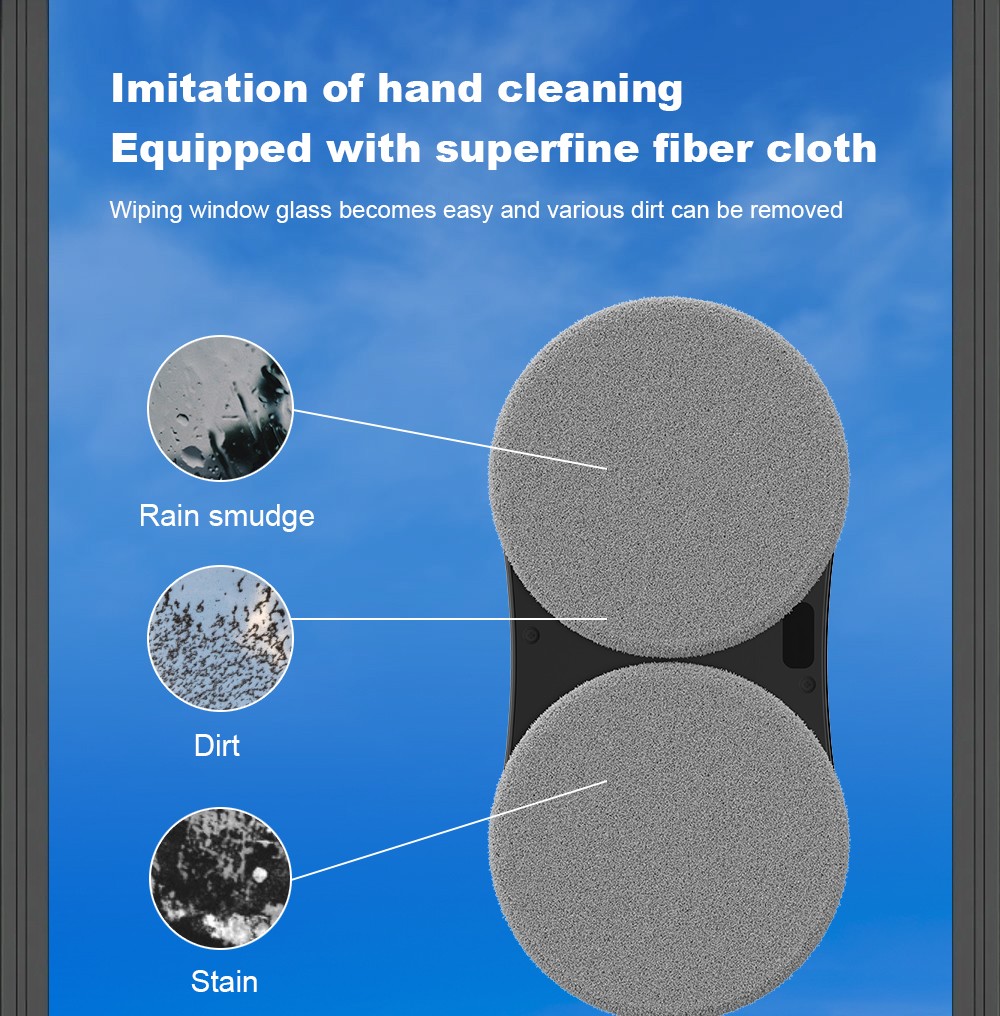 LIECTROUX YW810 Robot nettoyeur de vitres, jet d'eau bidirectionnel, nettoyage à sec et humide, itinéraire AI, moteur et ventilateur sans balais, application et télécommande, plusieurs modes de protection de sécurité, noir