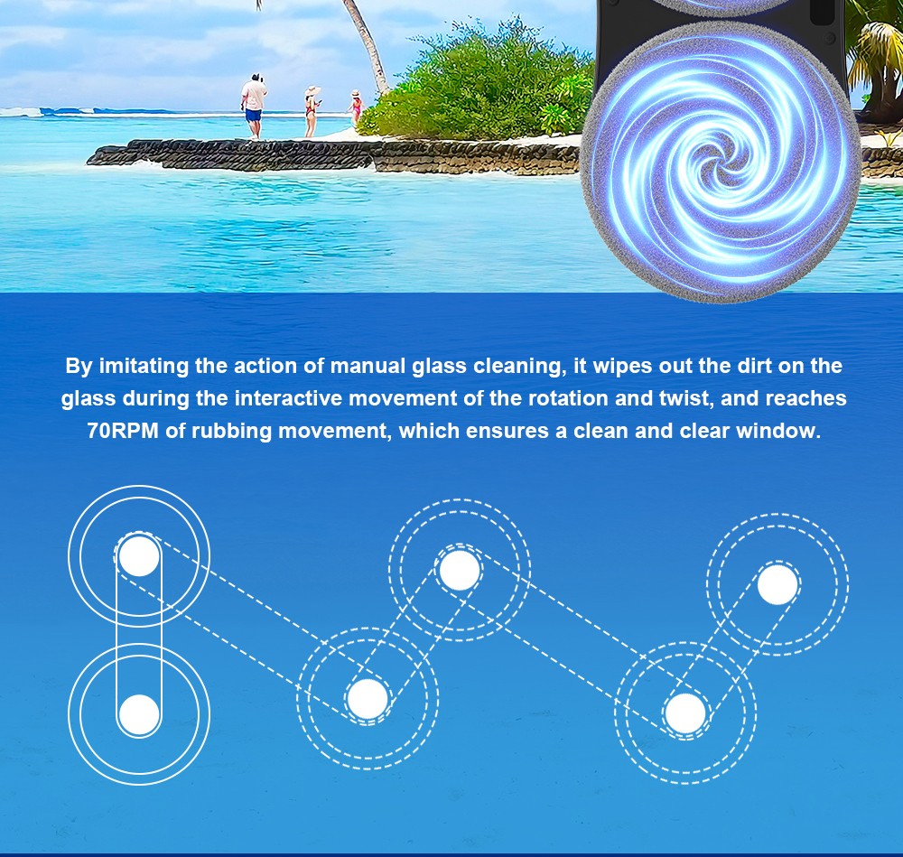 LIECTROUX YW810 Robot nettoyeur de vitres, jet d'eau bidirectionnel, nettoyage à sec et humide, itinéraire AI, moteur et ventilateur sans balais, application et télécommande, plusieurs modes de protection de sécurité, noir