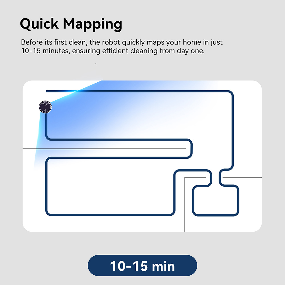 Proscenic Q8 Robot Aspirador y Trapeador, Succión 4200Pa, Navegación LiDAR, Tiempo de Ejecución 200min, Autocarga Automática, Control de App, Cubo de Basura de 350ml, Tanque de Agua de 250ml, para Piso Interior, Pelo de Mascotas, Alfombra - Negro