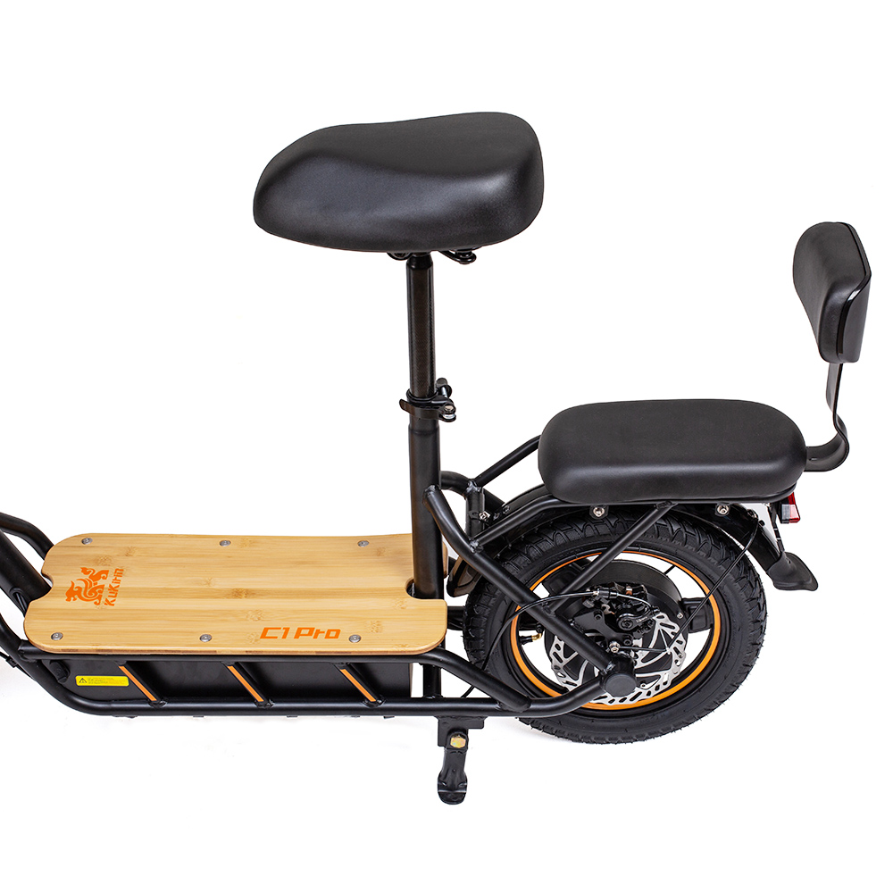 KuKirin C8 Pro Elektrisk skoter, 499W motor, 51V 73Ah batteri, 85 tums luftdäck, Max räckvidd 899km, One-Click Folding, Baksäte och Främre Förvaringskorg, Massivträpedal, Backspegel Blinkers - Svart