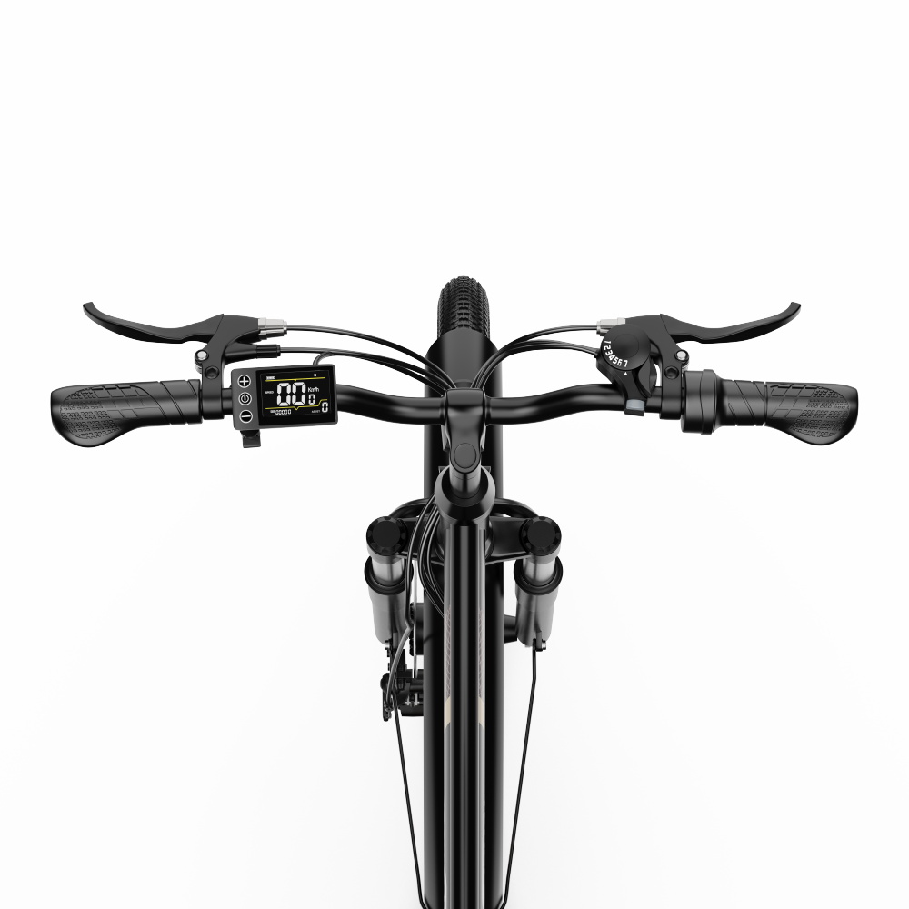 ONESPORT OT18 City Electric Bike, 26*2.35 inch wide Tires, 250W Motor 25km/h, 36V 14.4Ah Big Battery up to 100km Max Range,  Shimano 7-speed, Front Shock-absorbing fork, 25 Degree Climbing Bluetooth APP - Black