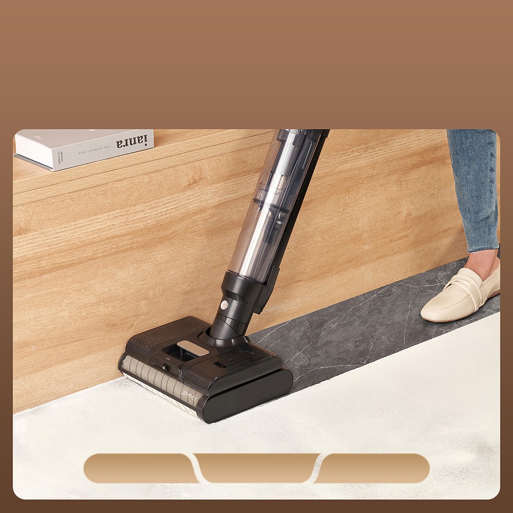 Aspirador e esfregão multifuncional sem fio JIMMY PW11, 400 W de alta potência, rolo de escova único, secagem rápida com ar quente, display LED, motor sem escova à prova d'água IPX8, design plano de 180 °, para pisos duros, pêlos de animais de estimação