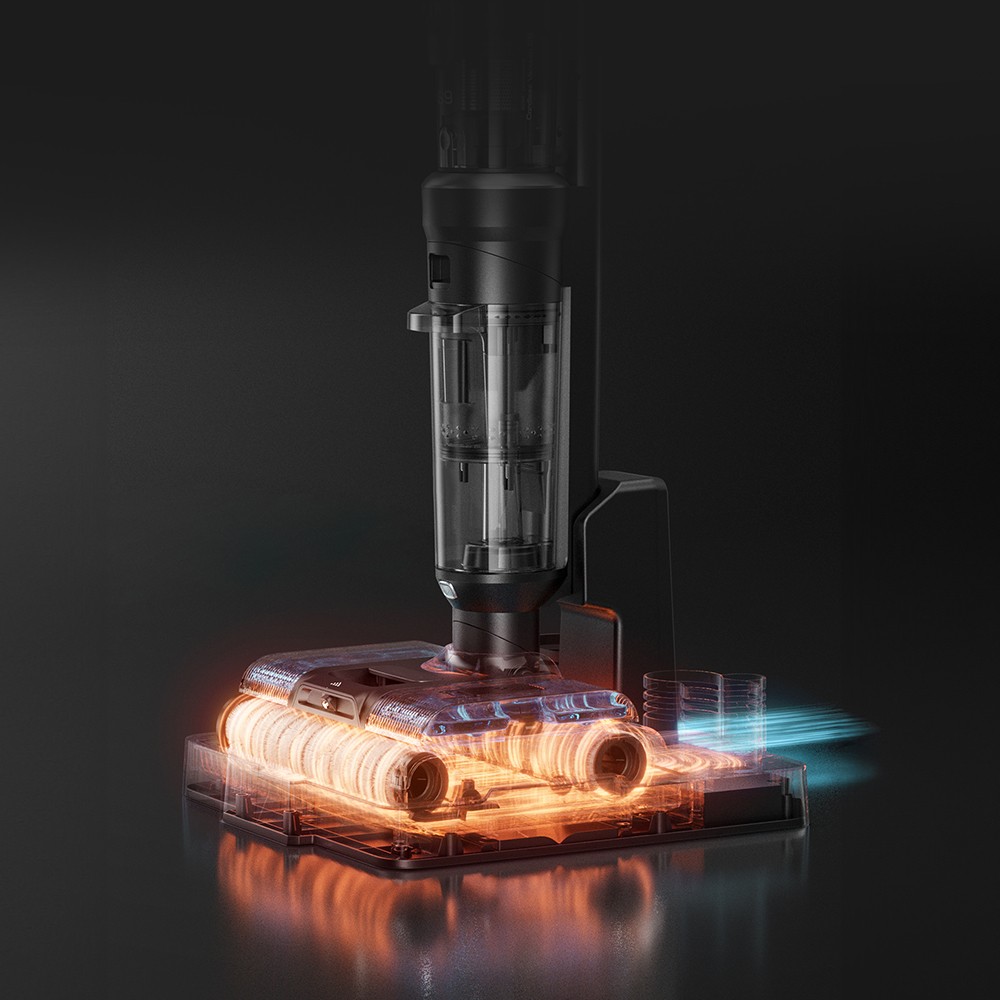 JIMMY PW11 Pro Max 5-i-1 sladdlös dammsugare och mopp, 460 W högeffekt, dubbelrengöring, snabb varmluftstorkning, LED-skärm, 180° platt design, dubbla rullborstar, för hårda golv, husdjurshår och hela huset, silver-svart färg