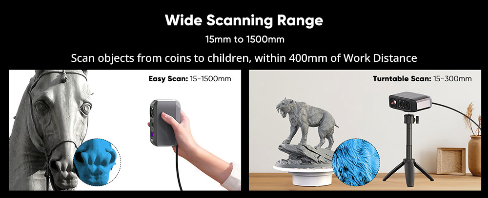 3DMakerPro Lite 3D Scanner, precisión de 0.05 mm, resolución de 0.10 mm, fuente de luz NIR, cámara de color de 24 bits, monitoreo visual de Al, frecuencia de imágenes de 10 IPS, objetivos antitensivos, compatibles con Windows/macOS