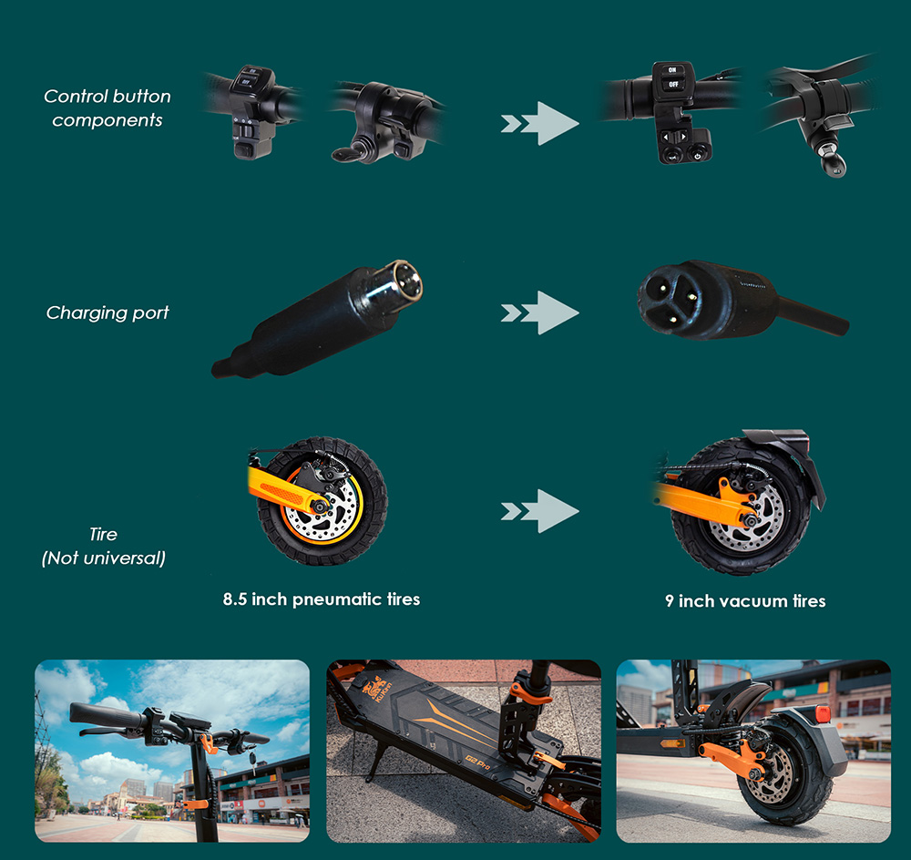 KuKirin G7 Pro Version 7975 elektrisk skoter, 399W borstlös motor, 51V 84,3Ah batteri, 0 tums gummidäck, 54 km/h toppfart, 41 km räckvidd, dubbla skivbromsar, fjäderstötdämpare, löstagbart säte