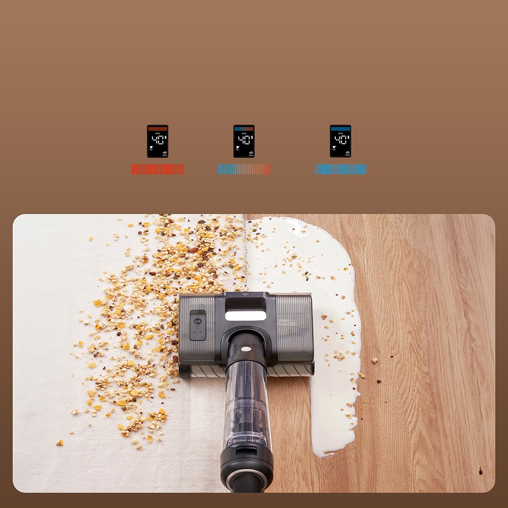 Aspirador e esfregão multifuncional sem fio JIMMY PW11, 400 W de alta potência, rolo de escova único, secagem rápida com ar quente, display LED, motor sem escova à prova d'água IPX8, design plano de 180 °, para pisos duros, pêlos de animais de estimação