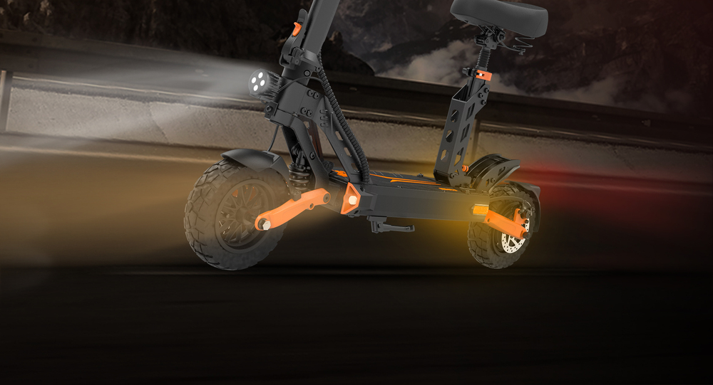 KuKirin G2 Pro 2024 Ny version Hopfällbar elektrisk skoter 9,0 x 3,0 tum Slanglöst däck 600W Motor 48V 15,6Ah Batteri 58 km Max räckvidd, HD LCD-skärm Dubbel skivbroms LED-ljus fjäderstötdämpare, avtagbar säte Blinkers