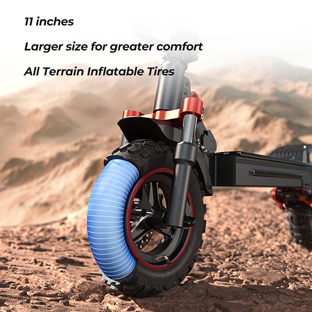 Scooter elétrica iScooter iX5S, motor de 1000 W, bateria 48 V 15 Ah, pneu de 10 polegadas, velocidade máxima de 25 km/h, autonomia de 65 km, freios a disco duplo, amortecedores dianteiros e traseiros