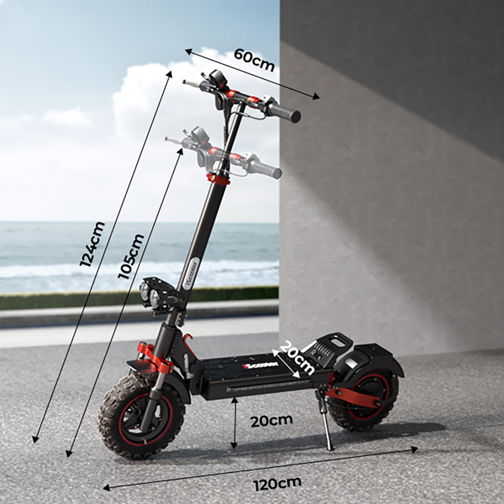 Scooter elétrica iScooter iX5S, motor de 1000 W, bateria 48 V 15 Ah, pneu de 10 polegadas, velocidade máxima de 25 km/h, autonomia de 65 km, freios a disco duplo, amortecedores dianteiros e traseiros