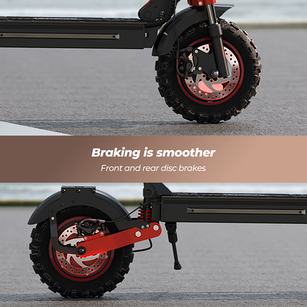 Scooter elétrica iScooter iX5S, motor de 1000 W, bateria 48 V 15 Ah, pneu de 10 polegadas, velocidade máxima de 25 km/h, autonomia de 65 km, freios a disco duplo, amortecedores dianteiros e traseiros