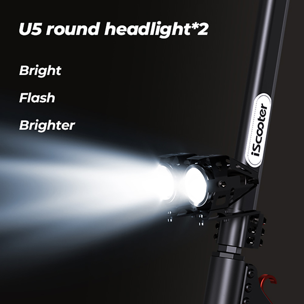 Scooter elétrica iScooter iX5S, motor de 1000 W, bateria 48 V 15 Ah, pneu de 10 polegadas, velocidade máxima de 25 km/h, autonomia de 65 km, freios a disco duplo, amortecedores dianteiros e traseiros