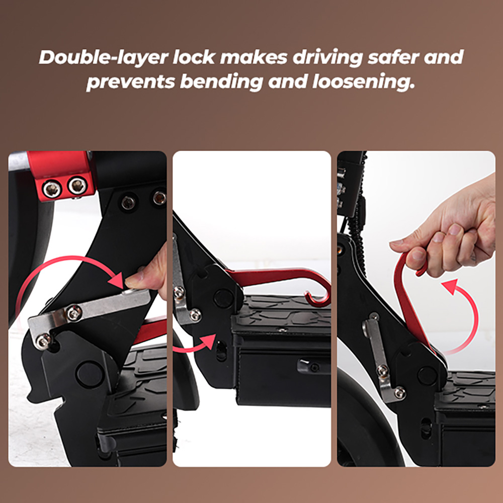 Scooter elétrica iScooter iX5S, motor de 1000 W, bateria 48 V 15 Ah, pneu de 10 polegadas, velocidade máxima de 25 km/h, autonomia de 65 km, freios a disco duplo, amortecedores dianteiros e traseiros