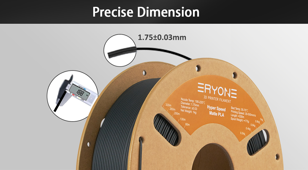 Eryone Hyper Pla Mat Black 1kg Filament