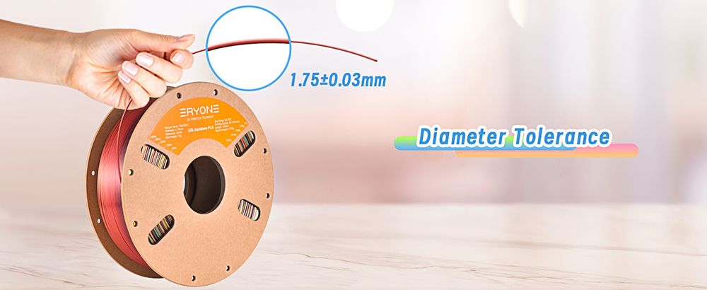 1kg ERYONE Soie PLA 3D Filament d'imprimante - Palette arc-en-ciel