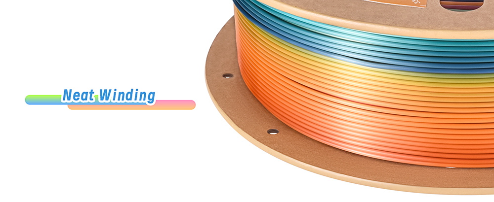 1kg ERYONE Soie PLA 3D Filament d'imprimante - Palette arc-en-ciel