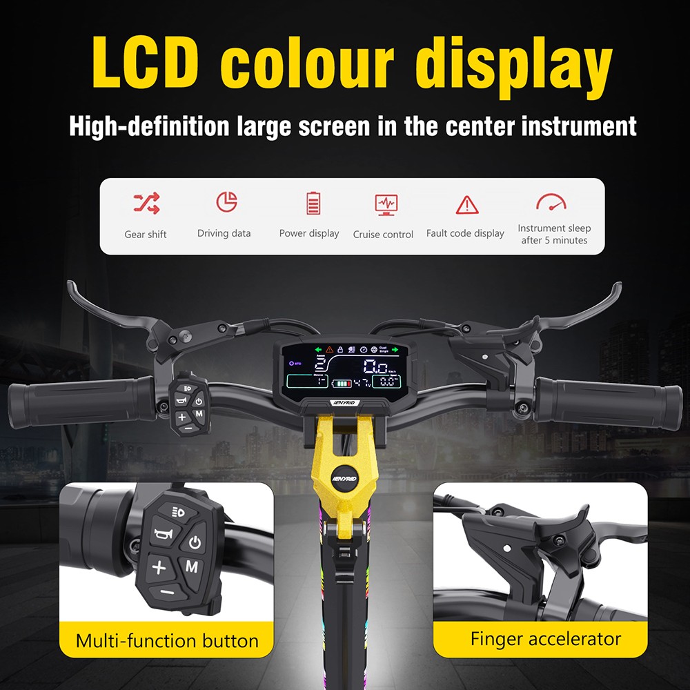 iENYRID ES60 elscooter, 2*1200W motor, 48V 23Ah batteri, 11-tums däck, maxhastighet 60km/h, räckvidd 70km, hydraulisk broms