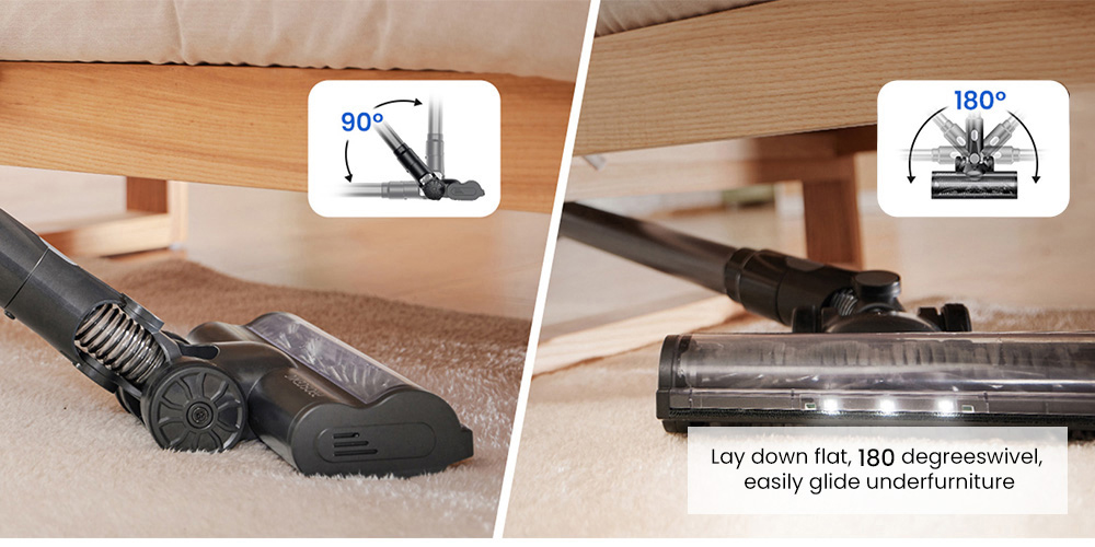 Proscenic P11 Akku-Staubsauger, 35 kPa Saugleistung, 0,65 l Staubbehälter, 5-stufiges Filtersystem, abnehmbarer 2000-mAh-Akku, bis zu 50 Minuten Laufzeit, Touchscreen