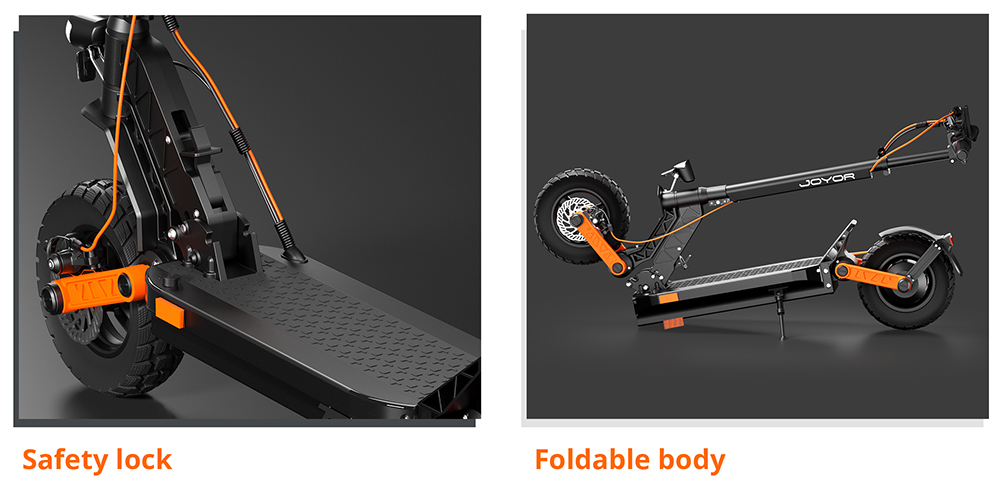 JOYOR S5 Pro electric scooter with ABE certification, 10 inch tires, 48V 26Ah battery, 500W motor, maximum speed 25km/h, range 70-100km - Black