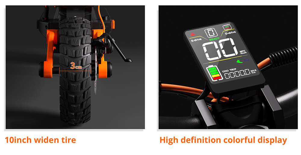 JOYOR S5 Pro electric scooter with ABE certification, 10 inch tires, 48V 26Ah battery, 500W motor, maximum speed 25km/h, range 70-100km - Black