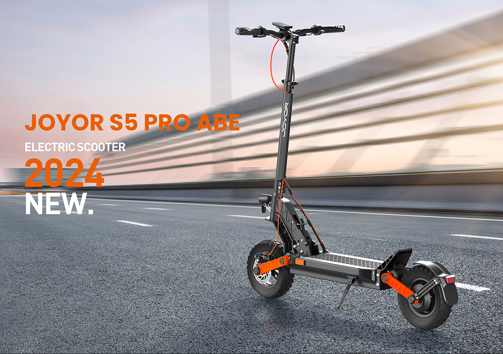 JOYOR S5 Pro electric scooter with ABE certification, 10 inch tires, 48V 26Ah battery, 500W motor, maximum speed 25km/h, range 70-100km - Black
