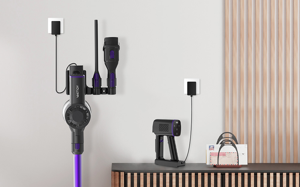 Aspiradora inalámbrica Vactidy V8 Pro, potente succión de 25 kPa, sistema de filtración ciclónica, depósito de polvo de 500 ml, pantalla táctil LED, cabezal de cepillo giratorio de 180°, tiempo de funcionamiento de 35 minutos, diseño independiente