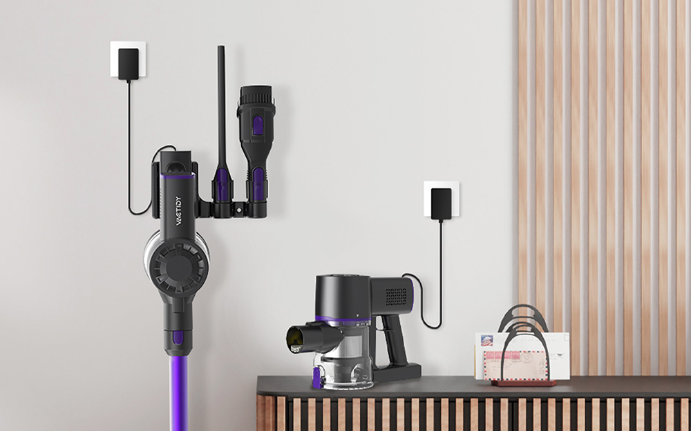 Aspiradora inalámbrica Vactidy V8 Pro, potente succión de 25 kPa, sistema de filtración ciclónica, depósito de polvo de 500 ml, pantalla táctil LED, cabezal de cepillo giratorio de 180°, tiempo de funcionamiento de 35 minutos, diseño independiente