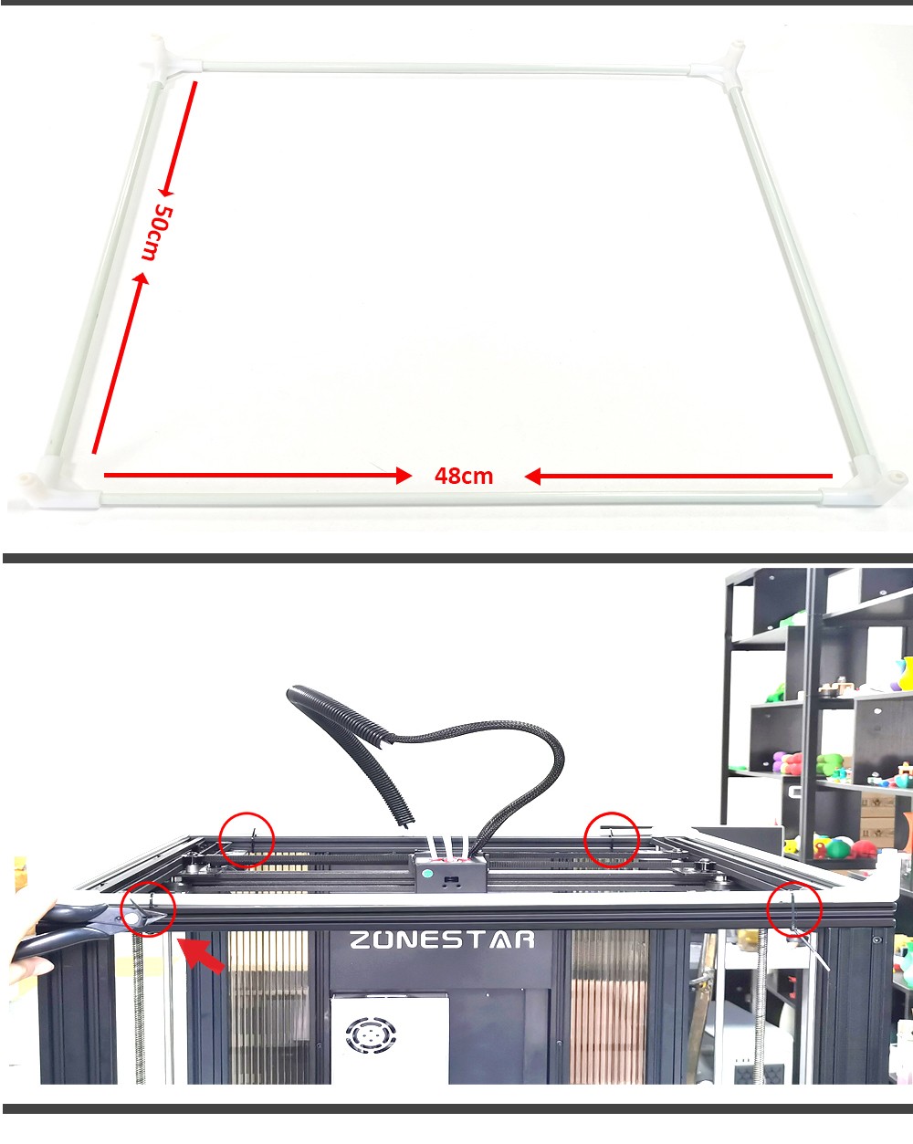 Caja de impresora 3D Safe Zonestar Z9V5MK6, con Fireproof y Haystone a temperatura constante