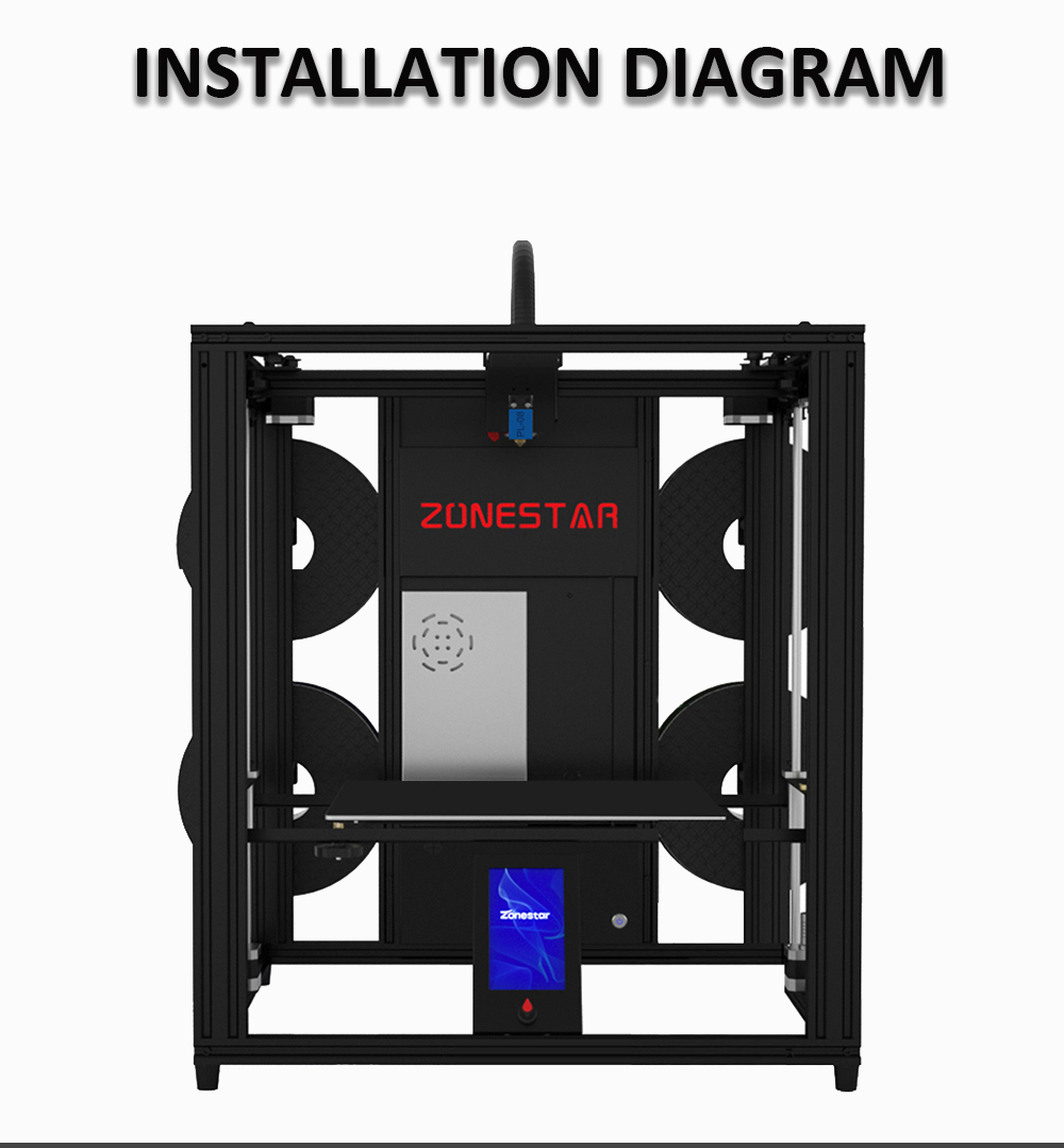 Caja de impresora 3D Safe Zonestar Z9V5MK6, con Fireproof y Haystone a temperatura constante