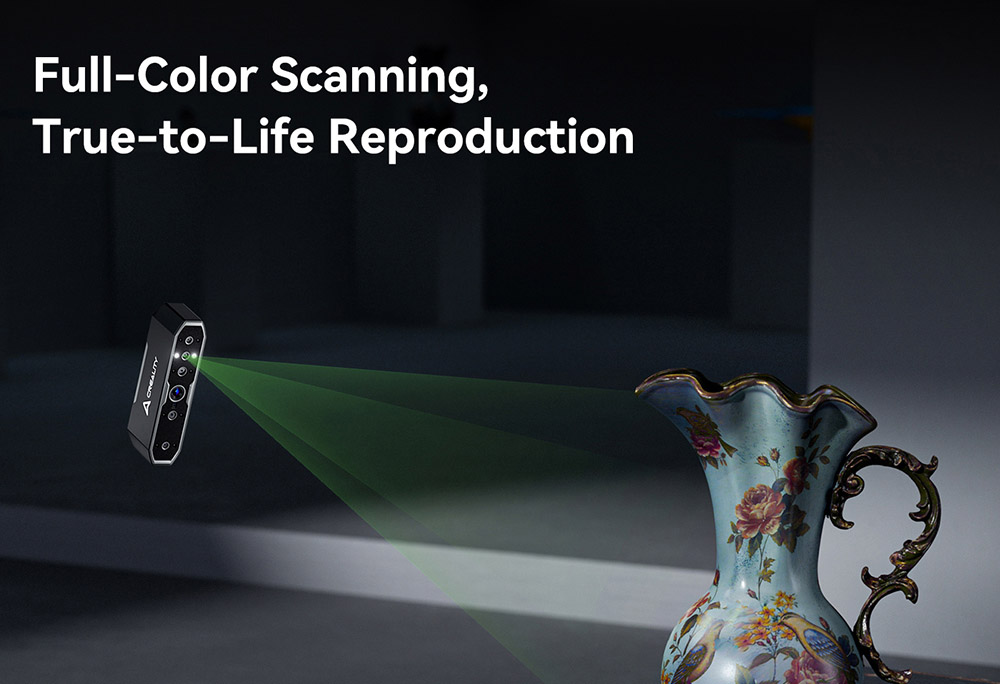 3D Creality Cality Scaner CC Scan Otter, 20 ips szkennelési sebesség, 0,02 mm pontosság, 4 -lent sztereo látás, 24 bites színes szkennelés, 8 infravörös fény