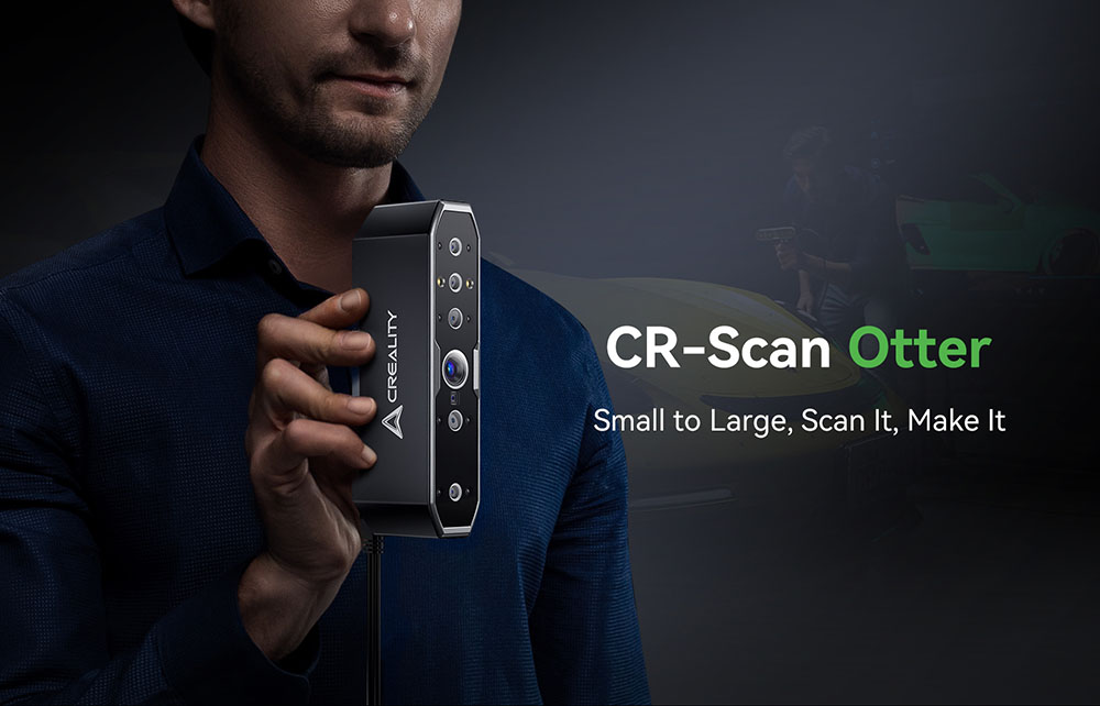 3D Creality Cality Scaner CC Scan Otter, 20 ips szkennelési sebesség, 0,02 mm pontosság, 4 -lent sztereo látás, 24 bites színes szkennelés, 8 infravörös fény