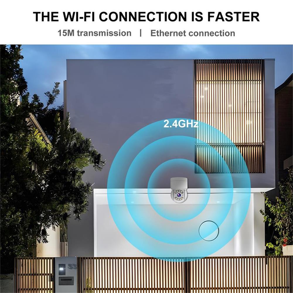 TALLPOWER C48 Κάμερα WiFi εξωτερικού χώρου, 2K 4MP HD, Νυχτερινή όραση, 360° Πανοραμική, Ανίχνευση κίνησης, Αδιάβροχη IP65, Ήχος 2 δρόμων, Εφαρμογή Tuya/Smart Life - 2 τμχ Λευκό, βύσμα EU