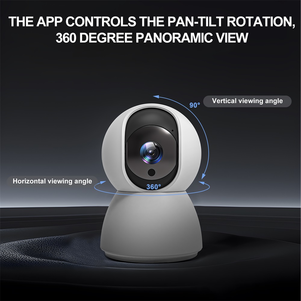 TALLPOWER C23 Indoor-Überwachungskamera, 2K Ultra HD, 2,4 GHz WLAN, Nachtsicht, Auto-Tracking-Infrarot-LED, 360° Schwenken und Neigen, Zwei-Wege-Audio – 1 Stück, EU-Stecker