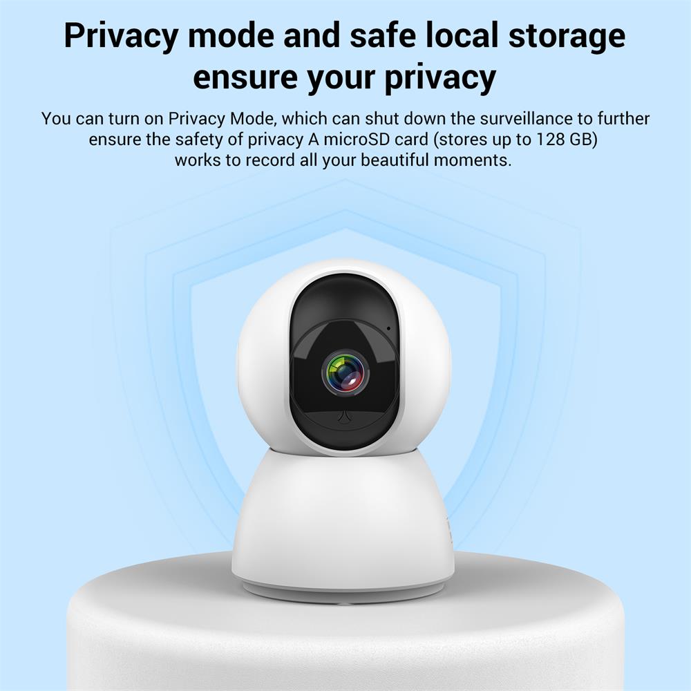 TALLPOWER C23 Indoor-Überwachungskamera, 2K Ultra HD, 2,4 GHz WLAN, Nachtsicht, Auto-Tracking-Infrarot-LED, 360° Schwenken und Neigen, Zwei-Wege-Audio – 1 Stück, EU-Stecker