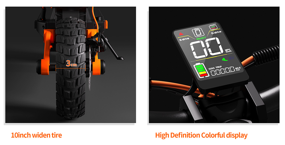 ABE JOYOR S5 certified electric scooter 10 inch tires 500 W motor 20 km/h 48 V 13 Ah battery Range of 40 to 55 km Double disc brakes