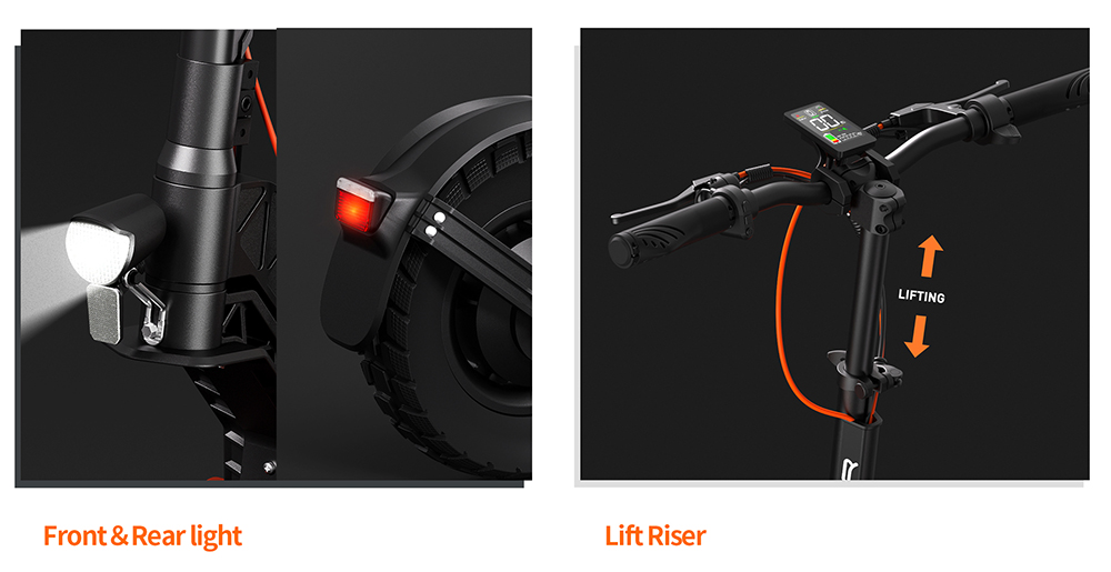 ABE JOYOR S5 certified electric scooter 10 inch tires 500 W motor 20 km/h 48 V 13 Ah battery Range of 40 to 55 km Double disc brakes