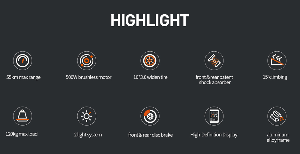 ABE JOYOR S5 certified electric scooter 10 inch tires 500 W motor 20 km/h 48 V 13 Ah battery Range of 40 to 55 km Double disc brakes